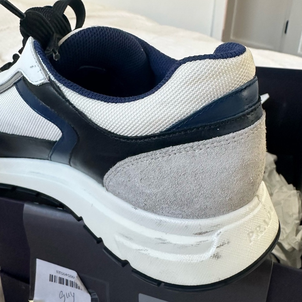 Prada Men's Black, White, and Gray Sneakers - Picture 12 of 15